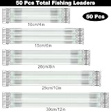 Realure 50 Pcs Stainless Steel Wire Traces Pike Fishing Leaders with Swivels view 2