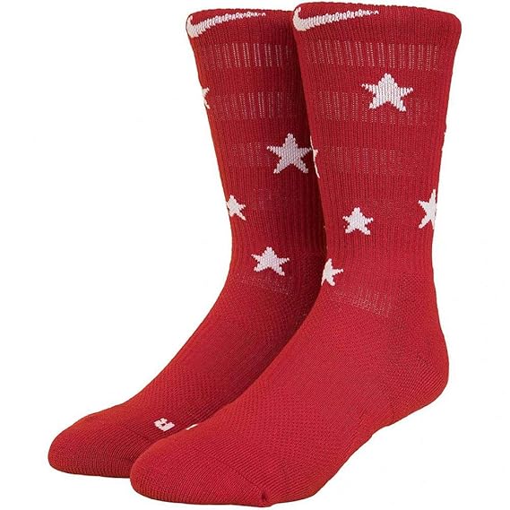 red white and blue basketball socks