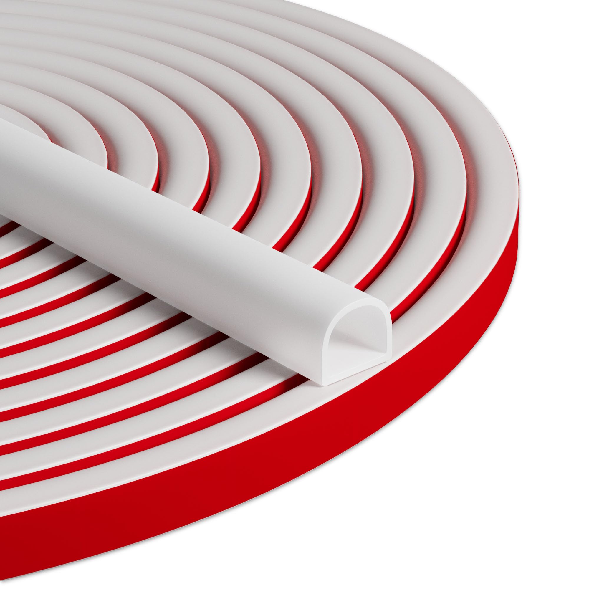 Photo 1 of Bantie 20FT Weather Stripping Door Seal - Self Adhesive Weather Insulation Strip Weatherstripping Silicone D Shaped Seal Strip for Door Frame Gap Filler/Window Soundproofing