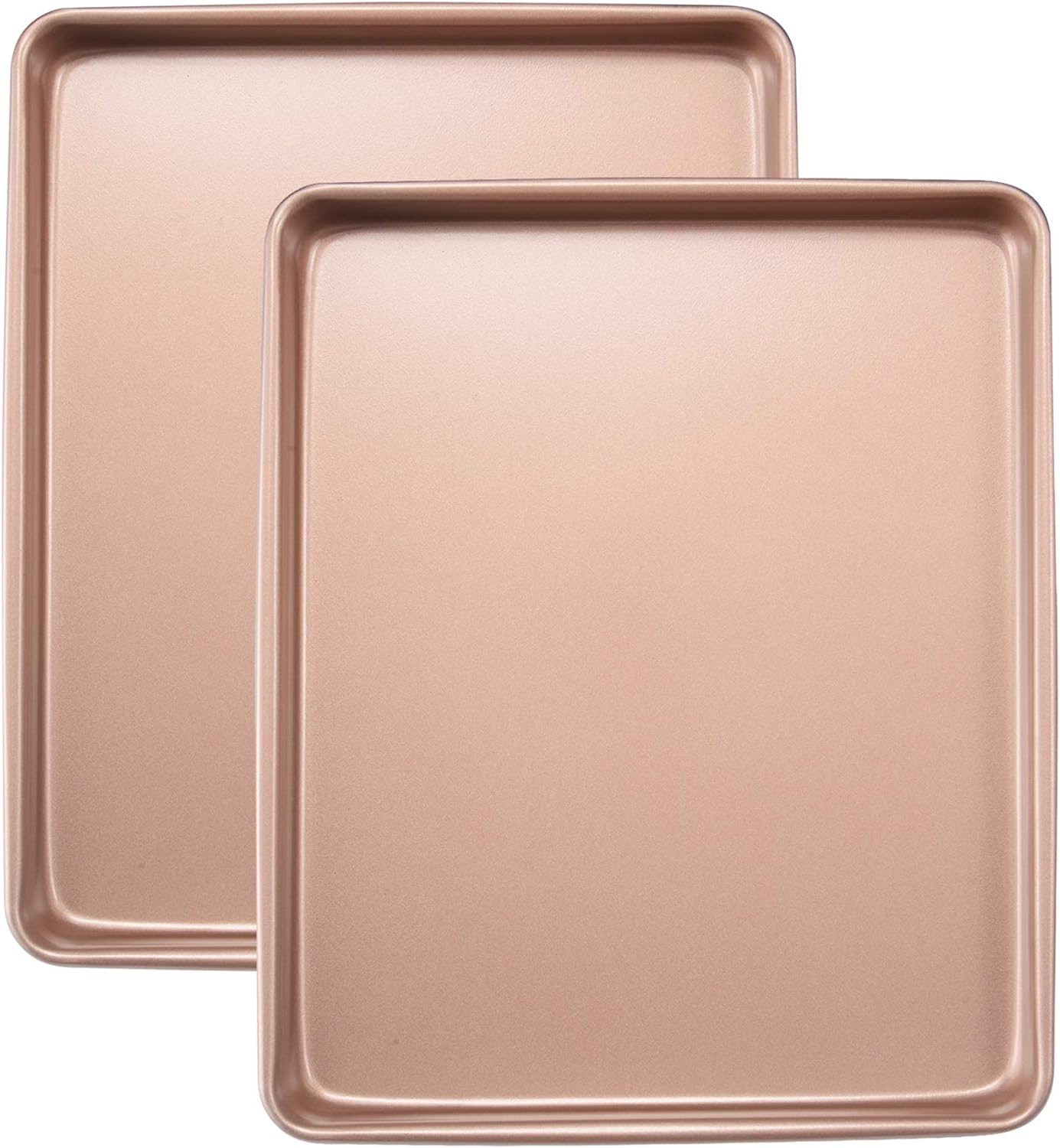 JOHO Baking Sheet Pans Cookie Sheet, Nonstick Bakeware Cookie Pan Set, Cookie Baking Pan for oven, 2-Piece, Gold: Kitchen & Dining