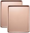 Joho Baking Sheet Pans Cookie Sheet,Nonstick Bakeware Cookie Pan Set,Cookie Baking Pan for oven,13inch,2-Piece,Gold