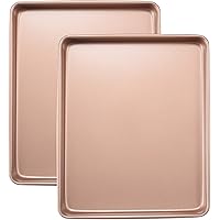 Joho Baking Sheet Pans Cookie Sheet,Baking Sheets for oven Nonstick Set,Cookie Tray Baking Pan Set,13inch,2-Piece,Gold