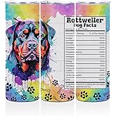 Rottweiler Gifts for Women, 20 Oz Straight Skinny Tumblers, Stainless Steel Tumbler, Double Wall Vacuum Travel Mug, Dog Stuff Animal Coffee Cup, Insulated Coffee Mug Thermal Cup for Office, Outdoor