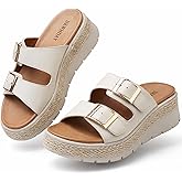 BKWHDAY Platform Sandals Women Wedge Open Toe Buckle Ankle Strap Women's 2026