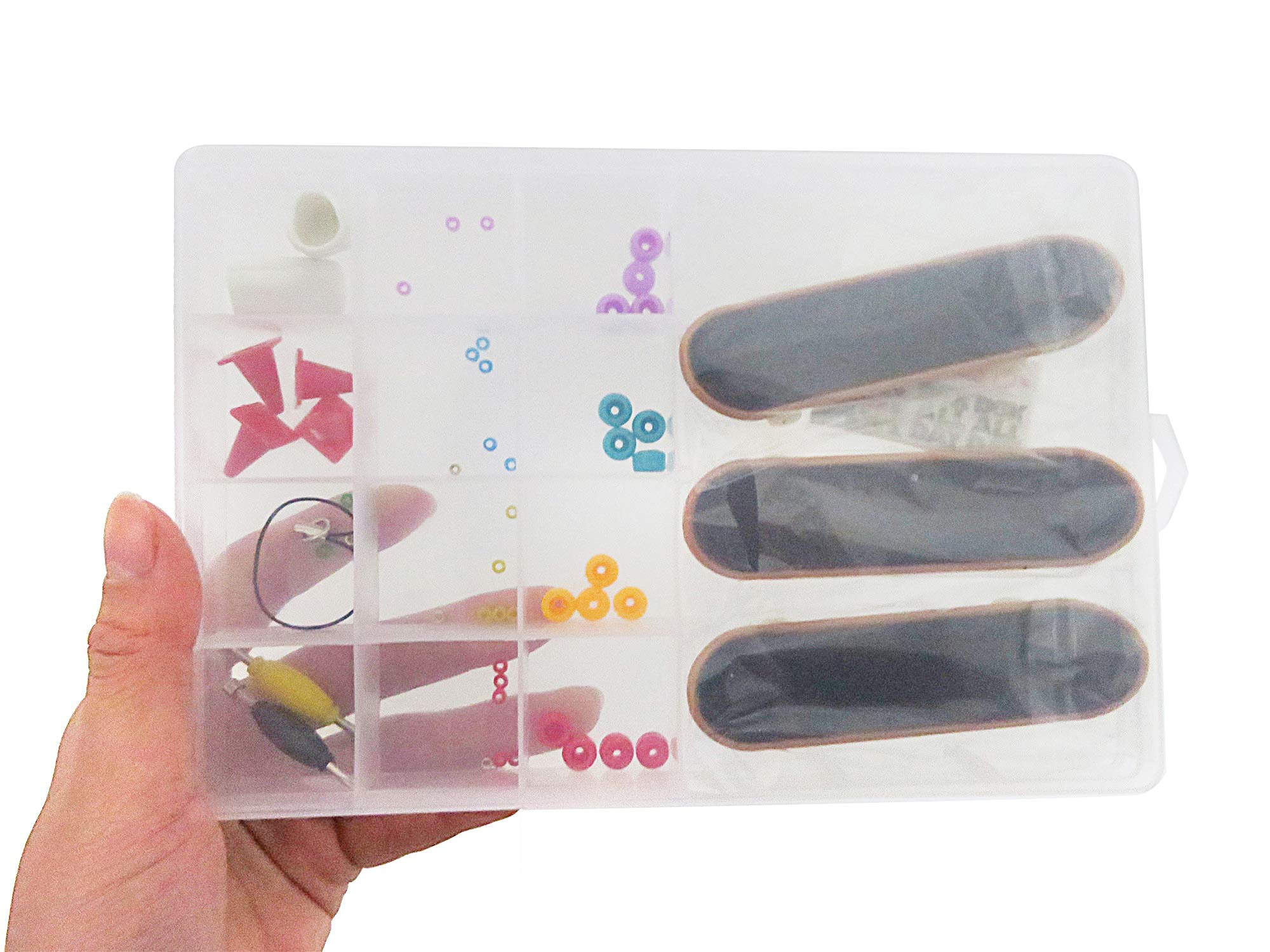 RemeeHi Kids DIY Fingerboard Toy with Nuts Trucks Tool Kit Basic Bearing Wheels Obstacles All Packaged in Plastic Box