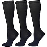 Bestjybt 3 Pairs Compression Socks for Women & Men Circulation 15-20 mmHg Support Socks for Athletic Running Cycling