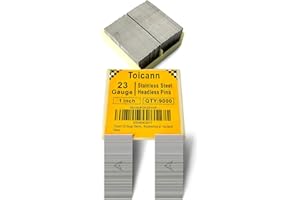 Toicann 23 Gauge Stainless Steel Pinner Nails 9000 pcs Headless Pin Nails for 23 GA Pneumatic or Electric Pinner or Pin nail gun, Ideal for Fine Woodworking or Trim Work (1 inch (9000 pcs))