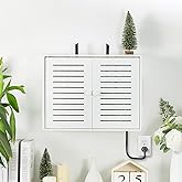 Noviko Wifi Storage Box Wall Mount Wifi Router Box Hider Decorative Router Storage Box Modem Wall Mount (White, 16.5"W x 4.7"D x 12.6"H)
