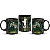 Custom Virgo Constellation Coffee Mug 11oz 15oz, Personalized Name & Date Ceramic Cup, Customized Zodiac Full Wrap Mug, Astrology Lovers Black Cup, Gift for Birthday, 1PCS