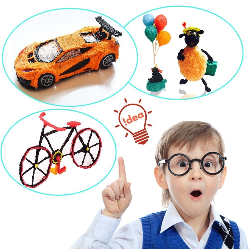 ACTOPP 2017 Updated White 3D Pen 3D Intelligent Dimension Pen with 1.75mm PLA/PCL Filament Support 3D Printing Pen One Button Operation No Burn No Toxic No Clog Gifts for Boys & Girls