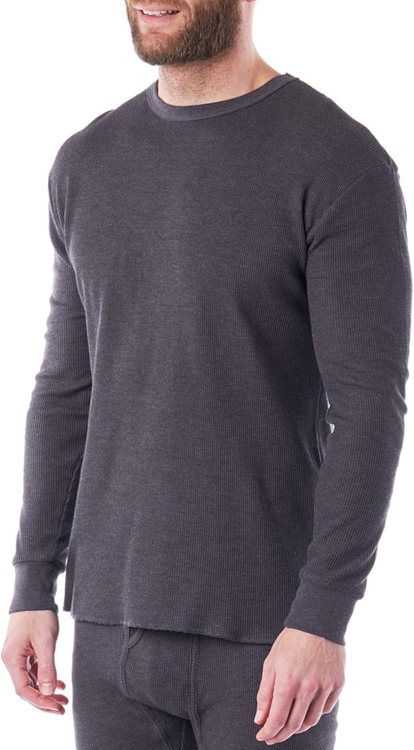 Alpine Swiss Mens Thermal Long Sleeve Top Underwear Crew Neck Shirt Waffle Knit Henley Base Layer at  Men’s Clothing store