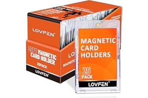 LOVFEN Magnetic Card Holder 25 Packs, 35pt Card Holder Touch for Trading Cards, U-V Protection Magnetic Card Case for Baseball Game Sports Cards, Card Protectors Hard Plastic