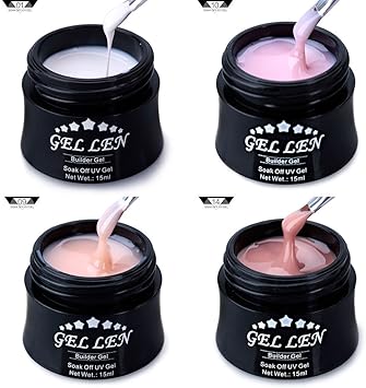 Builider Gel Construction Gellen 4 Couleurs 15ml Builder Gel Extension Gel Construction Faux Ongles Gel Quick Building Nail Uv Led Gel Et Résine