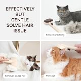 Aumuca Cat Brush with Release Button for Long or Short Haired Cats Brown view 3
