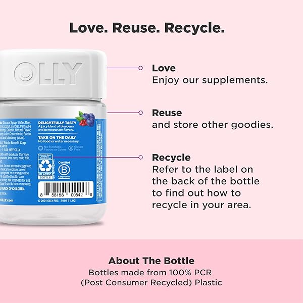 OLLY GLOWING SKIN COLLAGEN GUMMY, HYDRATED, YOUTHFUL SKIN, HYALURONIC ACID, SEA BUCKTHORN, CHEWABLE SUPPLEMENT, BERRY, 25 DAY SUPPLY – 50 COUNT