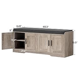 Homleke 2-Tier Storage Bench, Shoe Bench with
