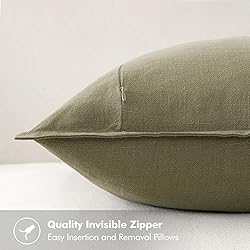 MIULEE Decorative Linen Euro Sham Pillow Covers