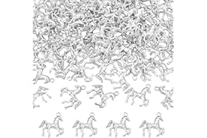 PH PandaHall Horse Charms Pendants 80pcs Running Horse Charms Tibetan Equestrian Horsemanship Beads Metal Animal Charm Pendan