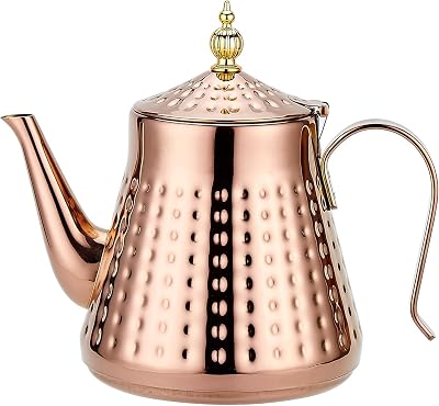 Stainless Steel Teapot 1.2L Hammer Pattern Removeable Infuser 4-5