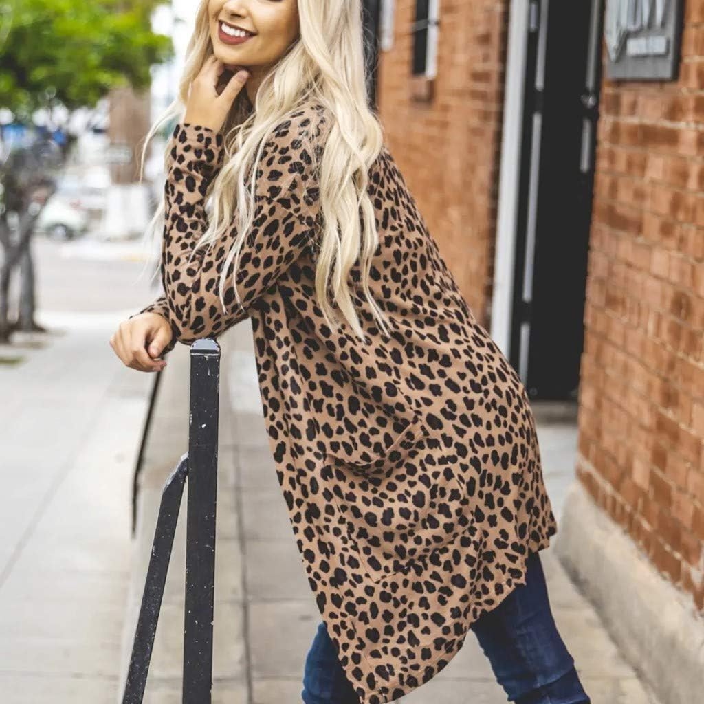 aihihe Women Cardigans Leopard Print 