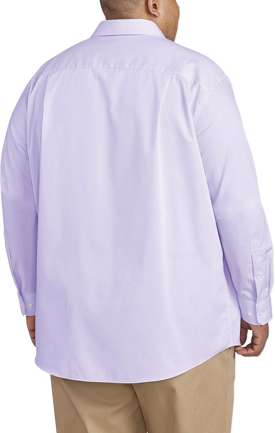  Essentials Men's Big & Tall Wrinkle-Resistant Long-Sleeve Solid Dress Shirt fit by DXL: Clothing