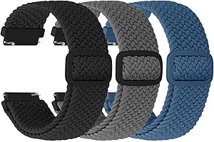 Tiptops Quick Release Watch Band Braided- Choice of Lugs Width - 18mm 19mm 20mm 22mm Elastic Watch Straps Adjustable Stretchy Solo Loop Sport Replacement Wristband For Men and Wome