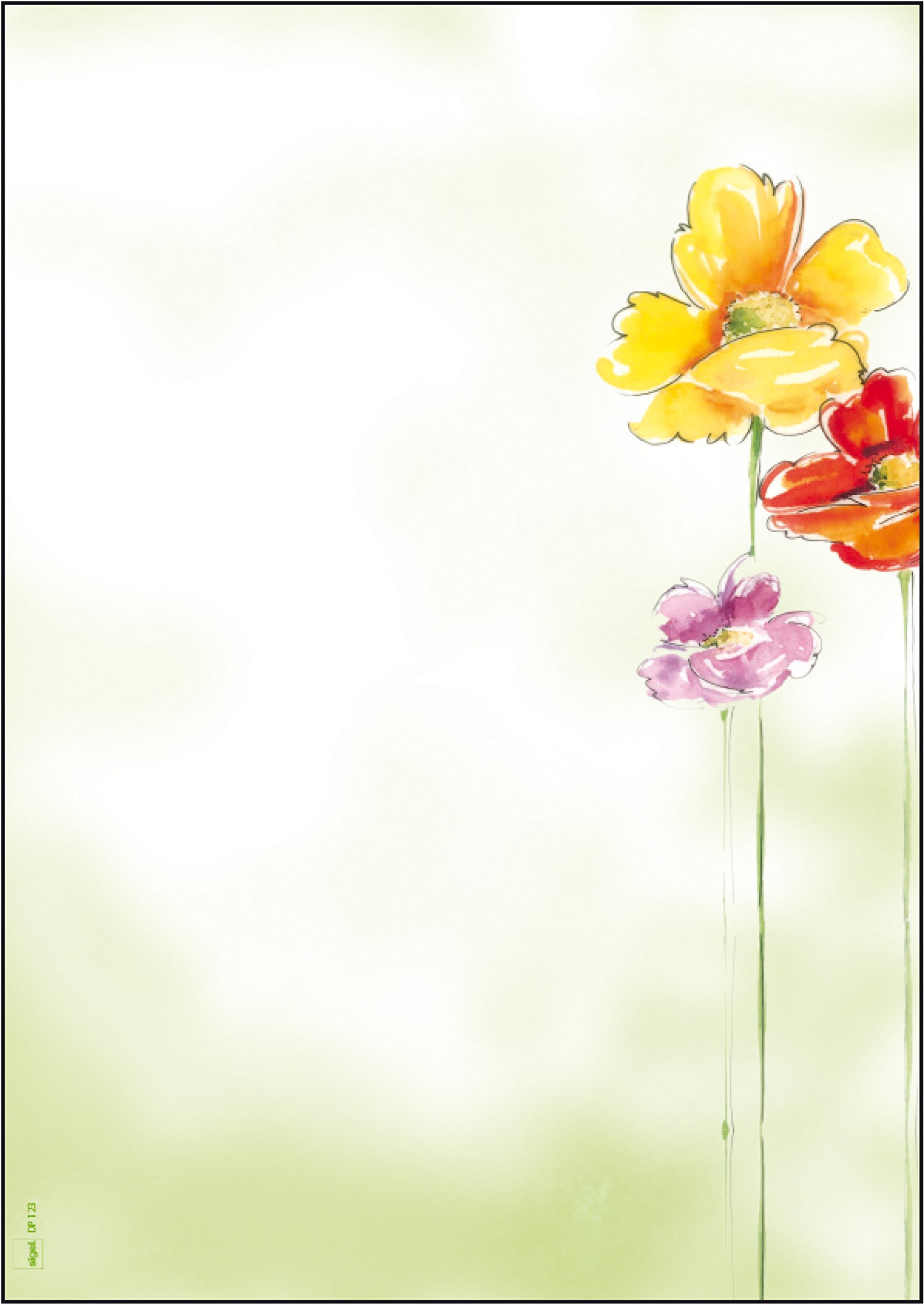 SIGEL DP123 Writing paper "Spring Flowers", A4, 90 gsm, 50 sheets