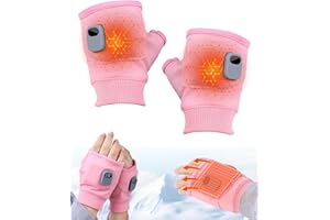 SEIVBLE Rechargeable Heated Gloves for Women Men, 2026 Upgraded Smart Thermostatic Fingerless Heating Gloves, Electric Hand Warmers for Work Indoor Outdoor Winter Essentials