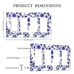 Abstract Blue White Flower Quad Rocker Light Switch