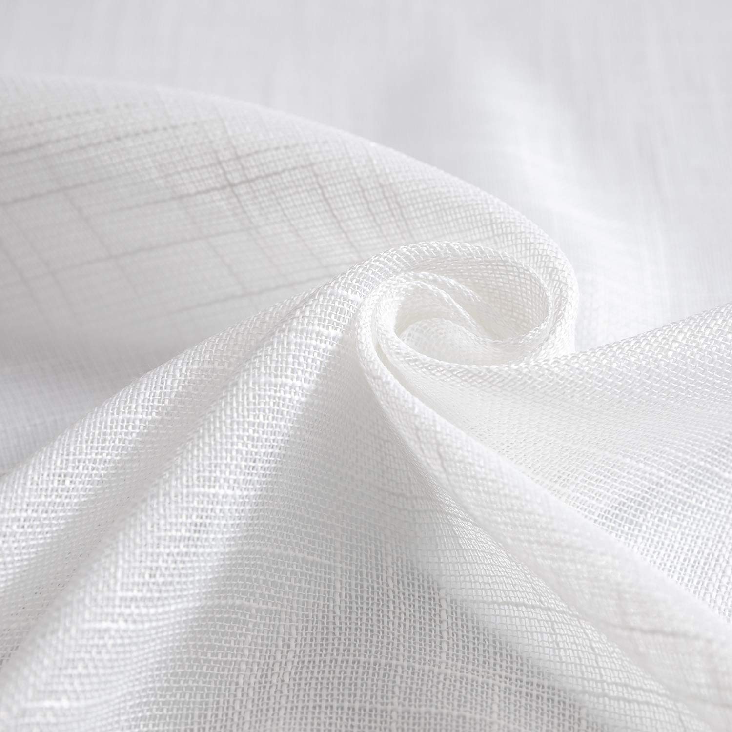 Jinchan Embroidered Rod Pocket White Window Voile Sheer Curtain Bedroom, 1 Panel
