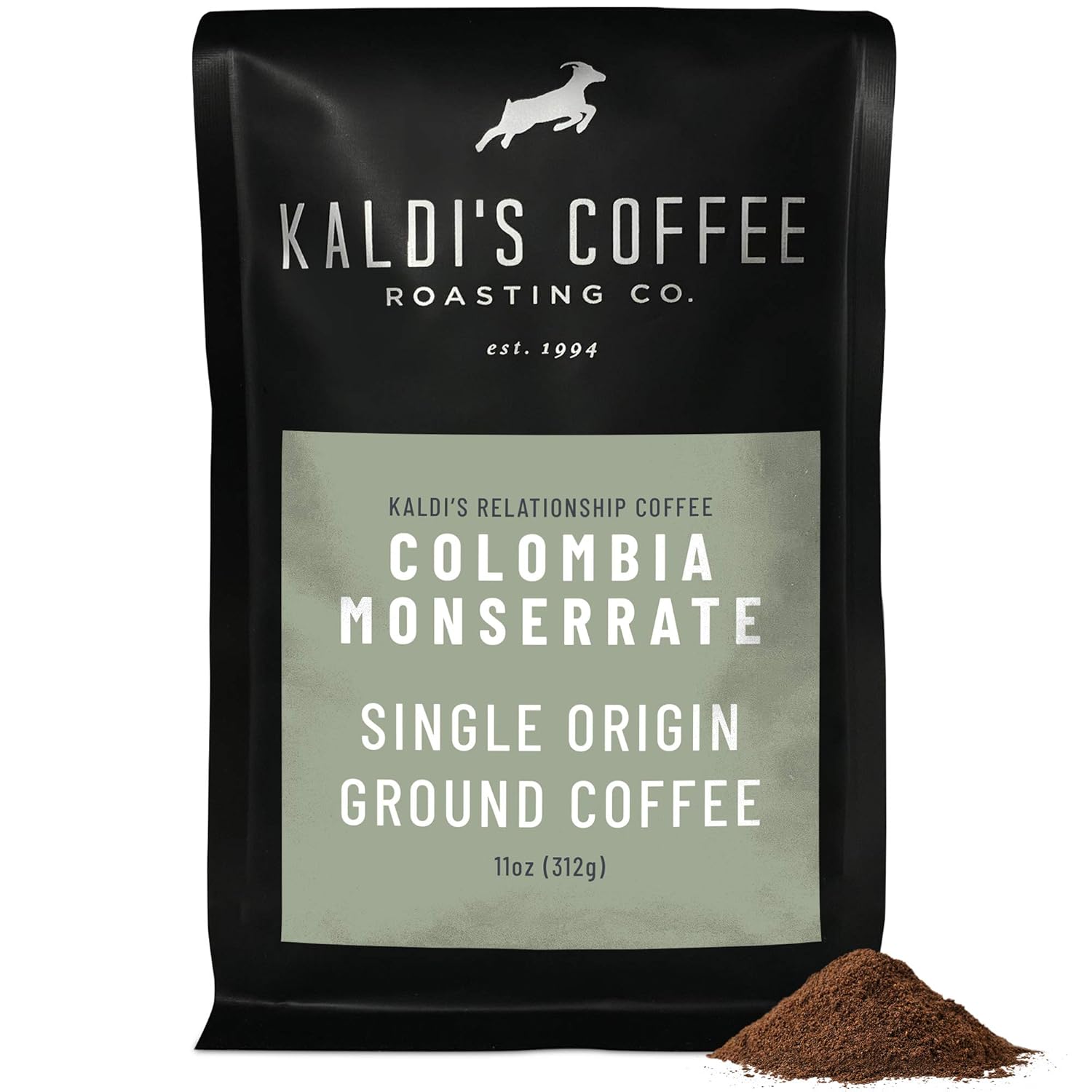 Colombia Monserrate Ground Coffee by Kaldi's Coffee Roasting Co, Certified Kosher, Single Origin Direct Trade Relationship Coffee, Light to Medium Roast (1-Pack Ground)