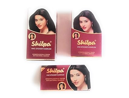 Shilpa bindi deep red - Size 3 (Pack of 10) Dermatologically Tested