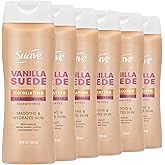 Suave Vanilla Suede Exfoliating Body Wash & Scrub with Glycerin & Vitamin E, Sulfate-Free Hydrating Cleanser for Soft, Smooth Skin, 6 Count, 18 FL OZ EA