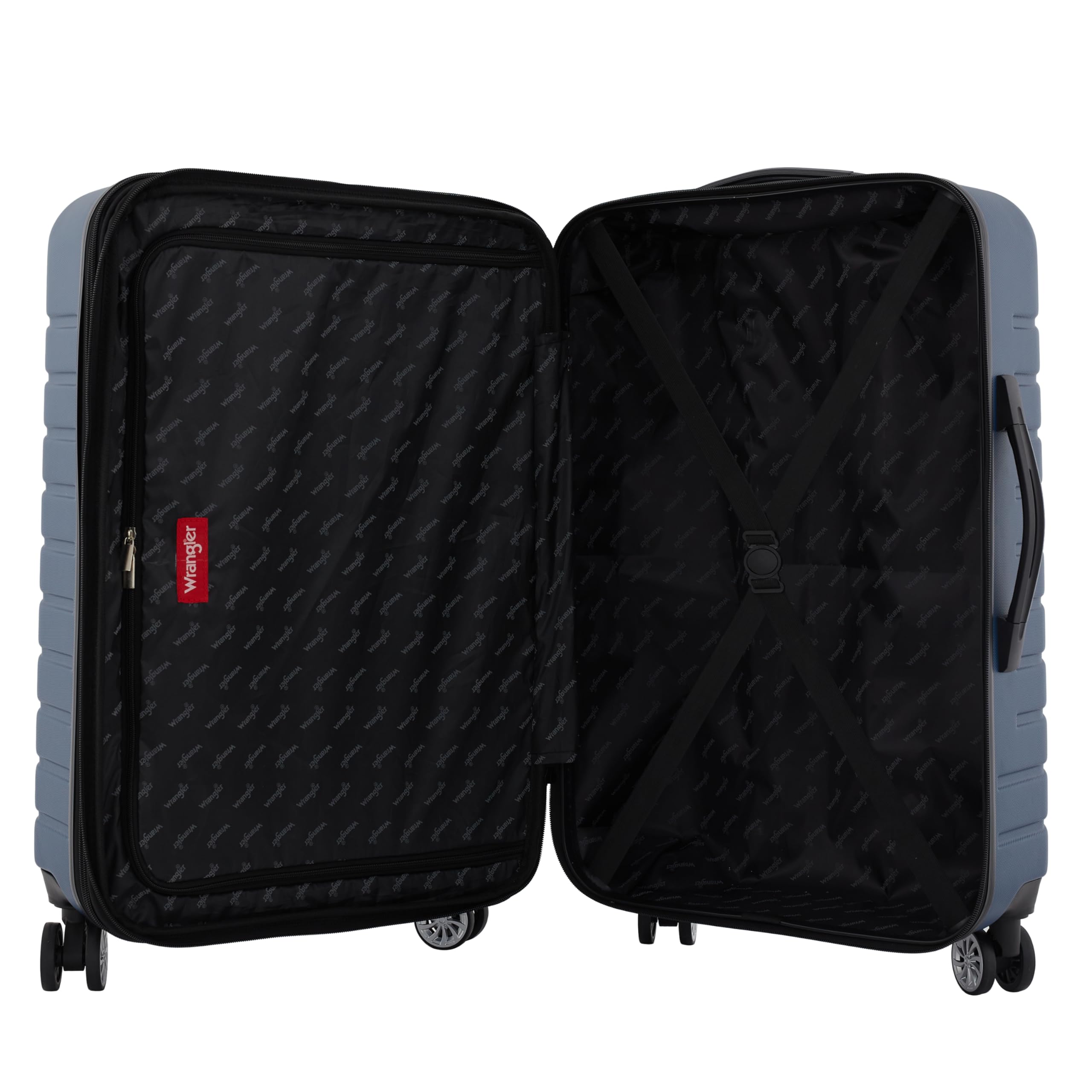 Wrangler Tahoe 3 Piece Spinner Luggage Set, Poseidon Blue, 20 x 12 x 18.5 inches