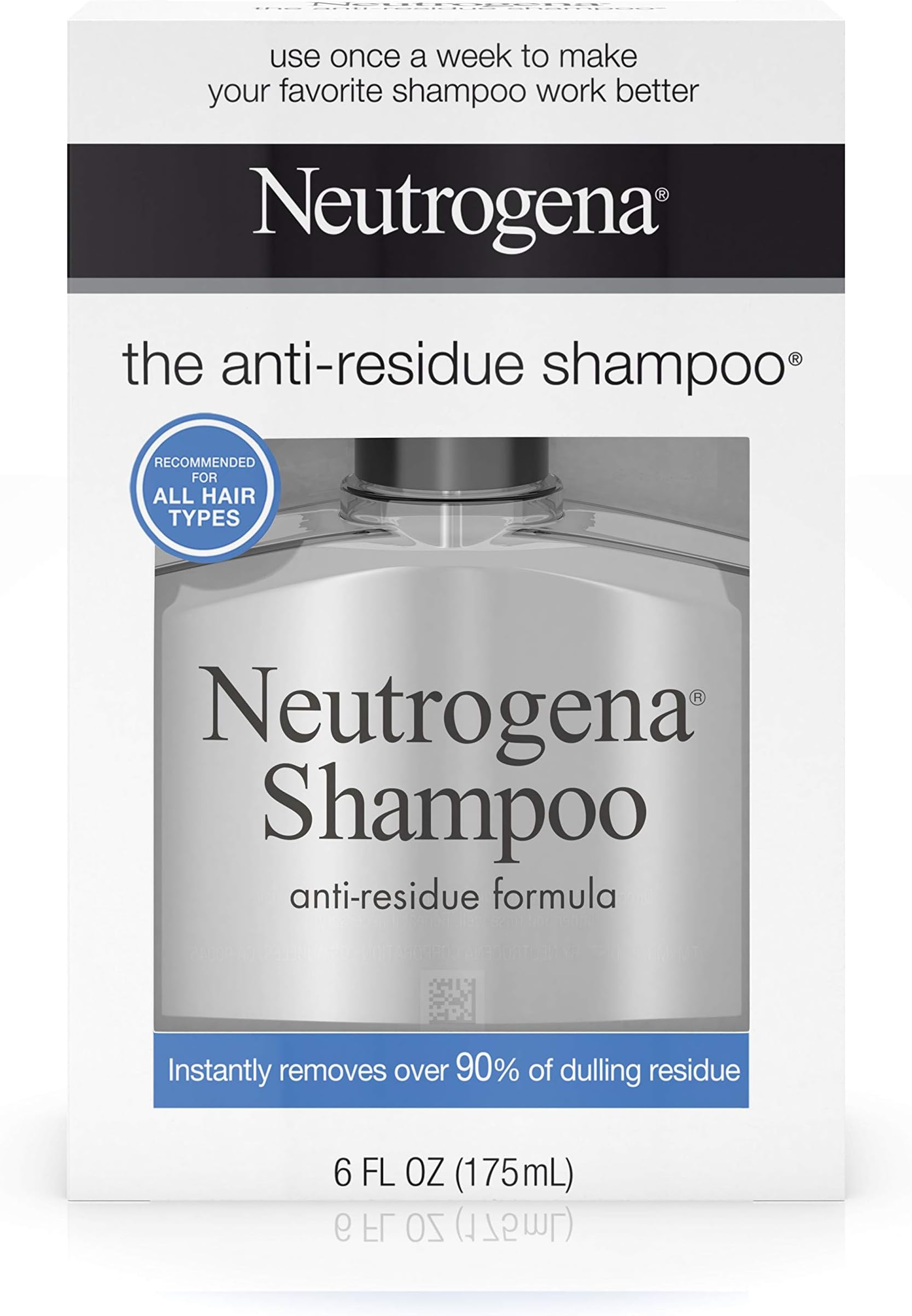 Neutrogena Anti-Residue Shampoo, Gentle Non-Irritating Clarifying Shampoo to Remove Hair Build-Up & Residue, 6 fl. oz