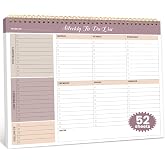 Weekly To Do List Notepad with 52 Undated Sheets（8.5"&times;11"）- Undated Weekly Planner Notepad for Office Desk Accessories and Supplies - Midnight Lilac