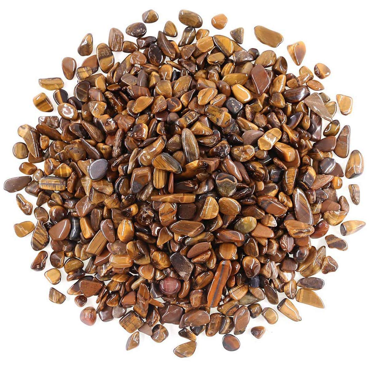 WAYBER Tiger's Eye Stones, Brown Quartz Gravel, 1 Lb/460g, Irregular Gem Pebbles for Aquarium, Succulent Plants, Decoration