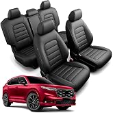 2027 2026 2025 2024 2023 Super Cover&reg; for Honda CR-V Seat Covers Full Set | for CRV LX, EX, EX-L,Sport Touring Gas Hybrid 1:1 Faux Nappa Leather SUV Airbag Compatible Pet &amp; Kid Friendly