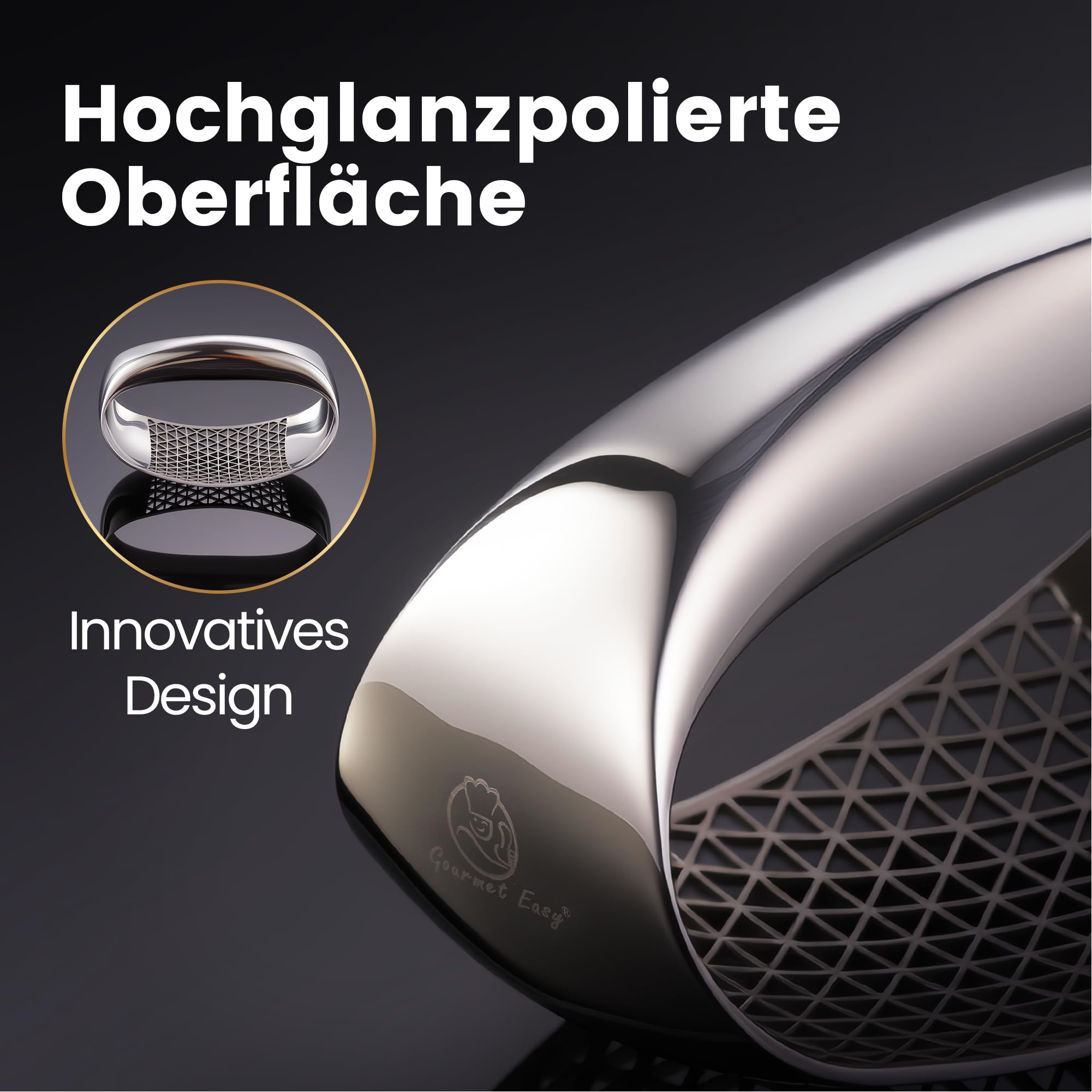 Gourmet Easy Knoblauchwippe Edelstahl, presst statt quetscht 4