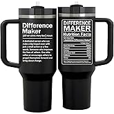 Grifarny Thank You Gifts for Men, Women - Difference Maker Tumbler Cup 40 oz - Appreciation Gifts for Employee, Teacher, Assistant Principal, Boss, Coworkers