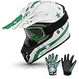 TCMT Dot Youth & Kids Motorcycle Off-Road Helmet Full Face Motocross Street Dirt Bike Mountain Bike BMX MX ATV Helmet+Goggles+Gloves New