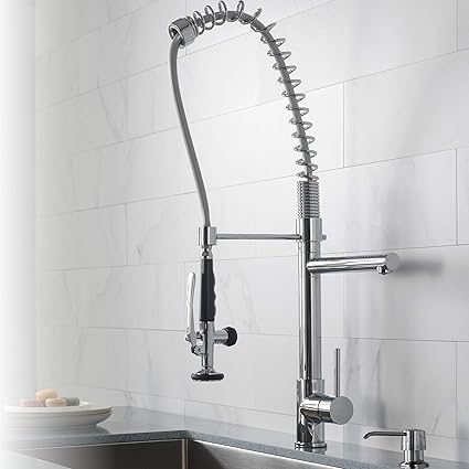 Kraus KPF-1602 Einhebel-Küchenarmatur mit Brause zum Vorspülen in Chrom