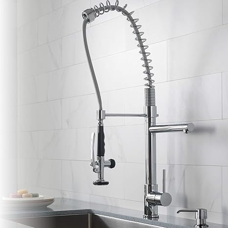 Kraus KPF-1602 Einhebel-Küchenarmatur mit Brause zum Vorspülen in Chrom