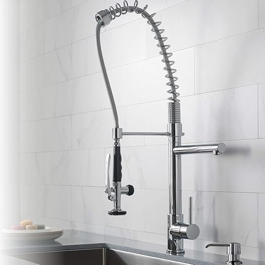 Kraus KPF-1602 Einhebel-Küchenarmatur mit Brause zum Vorspülen in Chrom