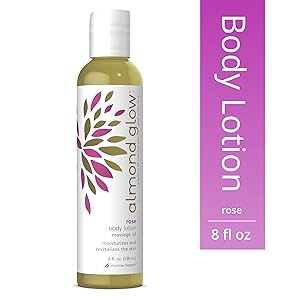 Home Health Almond Glow Rose Body Lotion - 8 fl oz - Skin Moisturizer & Massage Oil, With Peanut, Olive & Lanolin Oils Plus Vitamin E- Non-GMO, Paraben-Free, Vegetarian