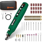 HARDELL Mini Cordless Rotary Tool, 5-Speed USB-C 69pcs Kit for DIY Crafts | 3.7V, 5,000-18,000 RPM, Ultra-Light, USB-C Charging，LED Work Light &ndash; for Sanding, Polishing, Engraving, Drilling,Cutting
