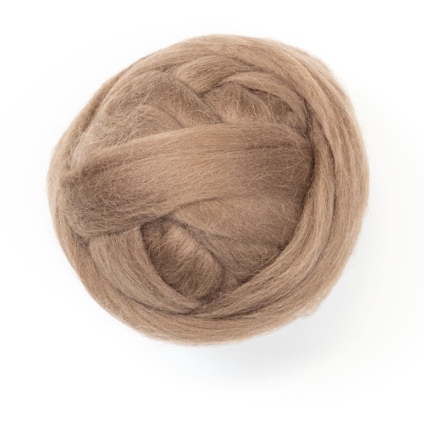 Kondoos Coloured 225 gram Natural Wool roving Tops, Best Wool for Needle Felting, Wet Felting, handcrafts, Spinning and Stuffing Fleece. (Tobacco) — image 1
