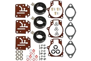 ALL-CARB 3 x Carburetor Carb Repair Kits and Float Replacement for Johnson Evinrude 396701 65 70 75hp