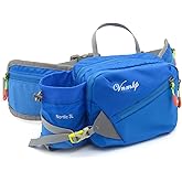 Waist Pack with Water Bottle Holder for Men and Women for Running Climbing Hiking Fitness Cycling and Other Outdoor Sports (Blue)