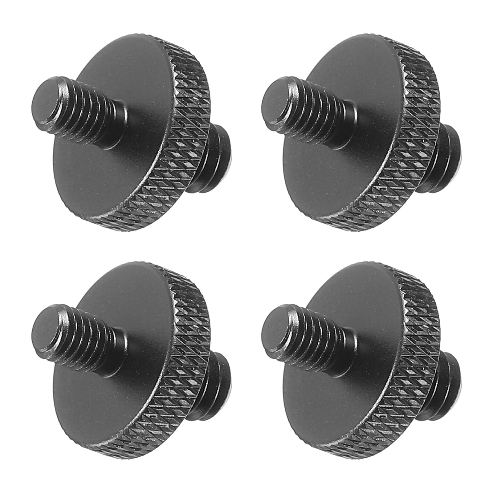 PATIKIL Mic Stand Adapter M5 Male to 1/4 Male Thread Tripod Screw Adapter Double Sides Camera Screw for Microphone Tripod Stand Black 4 Pack